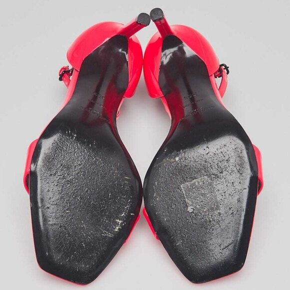 Yves Saint Laurent Pink Patent Leather Open Toe Sandals Size 5/35.5 - Picture 2 of 5